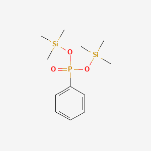 molecular formula C12H23O3PSi2 B15472116 Phosphonic acid, phenyl-, bis(trimethylsilyl) ester CAS No. 42449-24-1