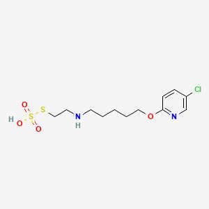 Ethanethiol, 2-(5-(5-chloro-2-pyridyloxy)pentyl)amino-, hydrogen sulfate (ester)