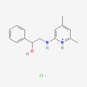 molecular formula C15H19ClN2O B15472225 alpha-(((4,6-Dimethyl-2-pyridyl)amino)methyl)benzyl alcohol hydrochloride CAS No. 39742-92-2