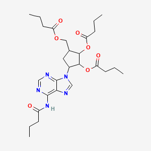 3-[6-(Butanoylamino)-9h-purin-9-yl]-5-[(butanoyloxy)methyl]cyclopentane-1,2-diyl dibutanoate