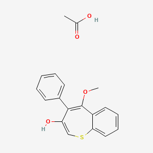 molecular formula C19H18O4S B15473102 Acetic acid;5-methoxy-4-phenyl-1-benzothiepin-3-ol CAS No. 37014-56-5