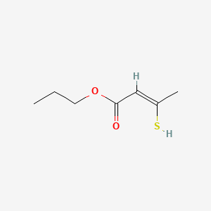 molecular formula C7H12O2S B15473425 z-2-Butenoic acid, 3-mercapto, propyl ester CAS No. 40553-10-4