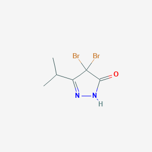 4,4-Dibromo-5-(propan-2-yl)-2,4-dihydro-3H-pyrazol-3-one