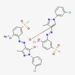 molecular formula C34H26Cl2CrN8O8S2.Na<br>C34H26Cl2CrN8NaO8S2 B15474136 Chromate(1-), bis(2-(3-chlorophenyl)-2,4-dihydro-4-((2-(hydroxy-kappaO)-5-(methylsulfonyl)phenyl)azo-kappaN1)-5-methyl-3H-pyrazol-3-onato(2-)-kappaO3)-, sodium CAS No. 51147-75-2