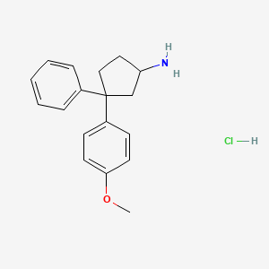 3-(p-Methoxyphenyl)-3-phenylcyclopentylamine hydrochloride