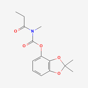 molecular formula C14H17NO5 B15474726 2,2-Dimethyl-1,3-benzodioxol-4-yl methyl(1-oxopropyl)carbamate CAS No. 40373-42-0