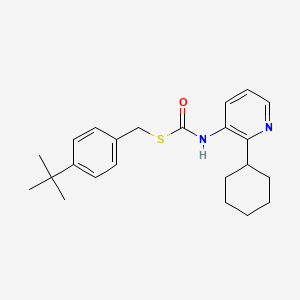 Carbonimidothioic acid, 3-pyridinyl-, O-cyclohexyl S-((4-(1,1-dimethylethyl)phenyl)methyl) ester