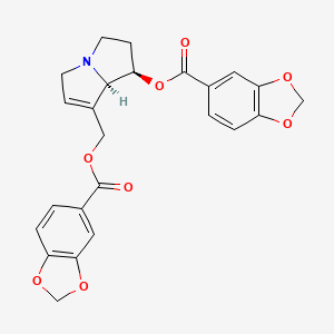 1,3-Benzodioxole-5-carboxylic acid, 7-(((1,3-benzodioxol-5-ylcarbonyl)oxy)methyl)-2,3,5,7a-tetrahydro-1H-pyrrolizin-1-yl ester, (1R-trans)-