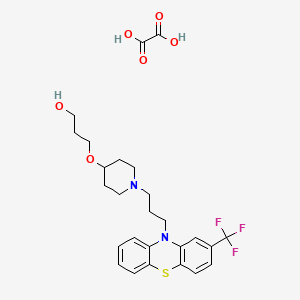 molecular formula C26H31F3N2O6S B15475311 oxalic acid;3-[1-[3-[2-(trifluoromethyl)phenothiazin-10-yl]propyl]piperidin-4-yl]oxypropan-1-ol CAS No. 40255-63-8