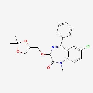 2H-1,4-Benzodiazepin-2-one, 1,3-dihydro-7-chloro-3-((2,2-dimethyl-1,3-dioxolan-4-yl)methoxy)-1-methyl-5-phenyl-