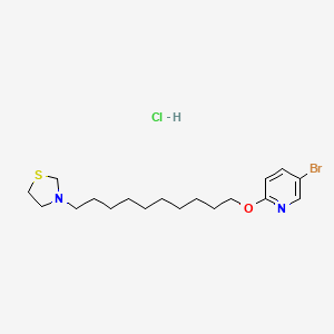 molecular formula C18H30BrClN2OS B15475441 Thiazolidine, 3-(10-(5-bromo-2-pyridyloxy)decyl)-, hydrochloride CAS No. 41288-02-2