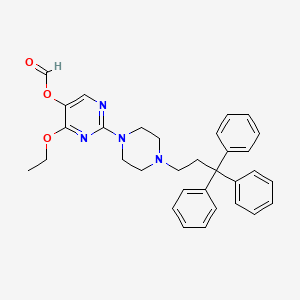 5-Pyrimidinecarboxylic acid, 4-ethoxy-2-(4-(3,3,3-triphenylpropyl)-1-piperazinyl)-