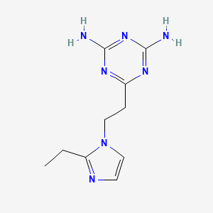 molecular formula C10H15N7 B15475902 6-[2-(2-Ethyl-1H-imidazol-1-yl)ethyl]-1,3,5-triazine-2,4-diamine CAS No. 39102-36-8