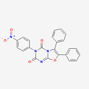 molecular formula C23H14N4O5 B15476164 2H-Oxazolo(3,2-a)-1,3,5-triazine-2,4(3H)-dione, 6,7-diphenyl-3-(4-nitrophenyl)- CAS No. 35629-69-7