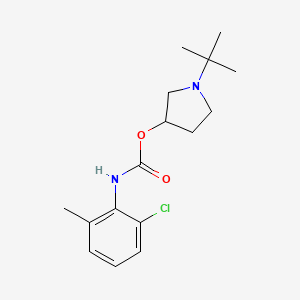 molecular formula C16H23ClN2O2 B15476213 N-tert-Butyl-3-pyrrolidyl 2-chloro-6-methylphenylcarbamate CAS No. 31755-08-5