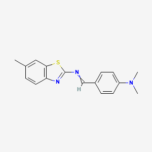 molecular formula C17H17N3S B15476224 N,N-dimethyl-4-[(6-methyl-1,3-benzothiazol-2-yl)iminomethyl]aniline CAS No. 35525-73-6