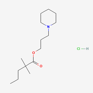 molecular formula C15H30ClNO2 B15476231 Valeric acid, 2,2-dimethyl-, 3-piperidinopropyl ester, hydrochloride CAS No. 38370-78-4