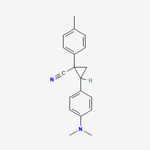 molecular formula C19H20N2 B15476278 Cyclopropanecarbonitrile, 2-(p-(dimethylamino)phenyl)-1-p-tolyl- CAS No. 32589-51-8