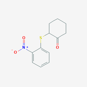 molecular formula C12H13NO3S B15476288 Cyclohexanone, 2-[(2-nitrophenyl)thio]- CAS No. 39853-75-3