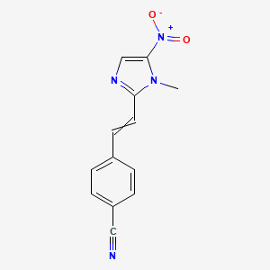 molecular formula C13H10N4O2 B15476311 4-[2-(1-Methyl-5-nitro-1H-imidazol-2-yl)ethenyl]benzonitrile CAS No. 35735-13-8