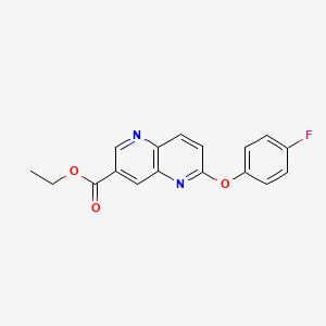 molecular formula C17H13FN2O3 B15476324 Ethyl 6-(4-fluorophenoxy)-1,5-naphthyridine-3-carboxylate CAS No. 30212-46-5