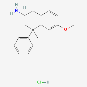 molecular formula C18H22ClNO B15476337 1,2,3,4-Tetrahydro-6-methoxy-4-methyl-4-phenyl-2-naphthylamine hydrochloride CAS No. 32038-42-9