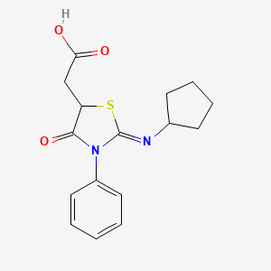 2-(Cyclopentylimino)-4-oxo-3-phenyl-5-thiazolidineacetic acid