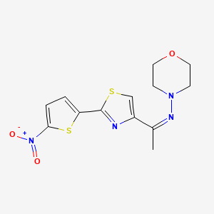 molecular formula C13H14N4O3S2 B15477177 N-(1-(2-(5-Nitro-2-thienyl)-4-thiazolyl)ethylidene)-4-morpholinamine CAS No. 31898-43-8