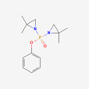 molecular formula C14H21N2O2P B15477520 1-[(2,2-Dimethylaziridin-1-yl)-phenoxyphosphoryl]-2,2-dimethylaziridine CAS No. 29523-70-4