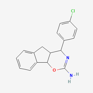 2-Amino-4-(p-chlorophenyl)-2,4a,5,9b-tetrahydroindeno(2,1-e)-1,3-oxazine