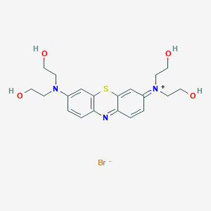 B15477772 7-[Bis(2-hydroxyethyl)amino]-N,N-bis(2-hydroxyethyl)-3H-phenothiazin-3-iminium bromide CAS No. 26484-65-1