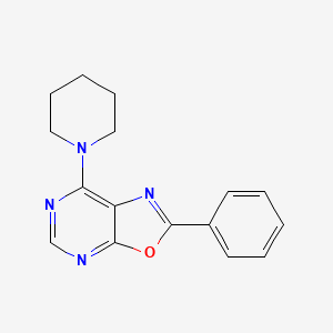 molecular formula C16H16N4O B15478270 2-Phenyl-7-(piperidin-1-yl)[1,3]oxazolo[5,4-d]pyrimidine CAS No. 33360-24-6