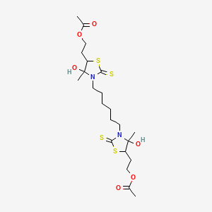 2-Thiazolidinethione, 3,3'-hexamethylenebis(4-hydroxy-5-(2-hydroxyethyl)-4-methyl-, 5,5'-diacetate