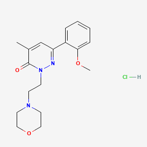 molecular formula C18H24ClN3O3 B15479214 3(2H)-Pyridazinone, 6-(o-methoxyphenyl)-4-methyl-2-(2-morpholinoethyl)-, hydrochloride CAS No. 29285-83-4