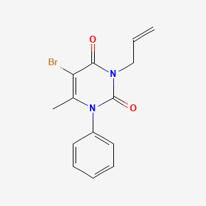 2,4(1H,3H)-Pyrimidinedione, 5-bromo-6-methyl-1-phenyl-3-(2-propenyl)-