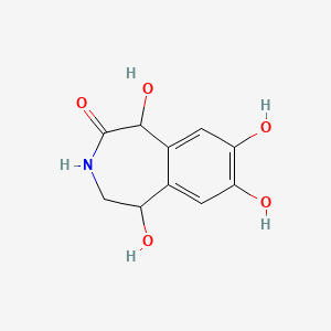 molecular formula C10H11NO5 B15479245 1,3,4,5-Tetrahydro-1,5,7,8-tetrahydroxy-2H-3-benzazepin-2-one CAS No. 23824-39-7