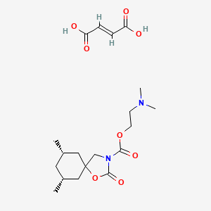 molecular formula C19H30N2O8 B15479249 Dimethylaminoethyl 7,9-dimethyl-2-oxo-1-oxa-3-azaspiro(4.5)decane-3-carboxylate fumarate CAS No. 24191-83-1