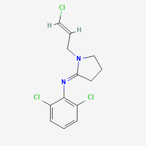 molecular formula C13H13Cl3N2 B15479277 2,6-Dichloro-N-(1-(3-chloro-2-propenyl)-2-pyrrolidinylidene)benzenamine CAS No. 32280-76-5