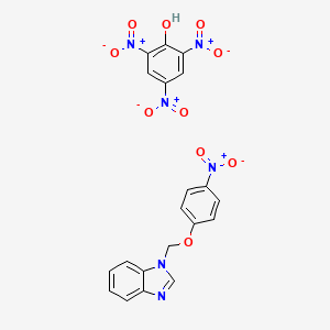 molecular formula C20H14N6O10 B15479306 Benzimidazole, 1-((p-nitrophenoxy)methyl)-, picrate CAS No. 34716-68-2