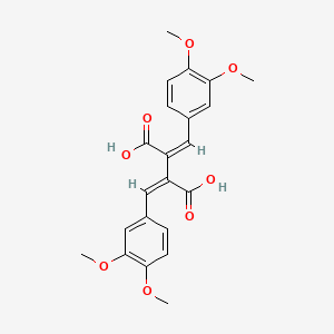 molecular formula C22H22O8 B15479382 (2Z,3Z)-2,3-bis[(3,4-dimethoxyphenyl)methylidene]butanedioic acid CAS No. 24289-99-4