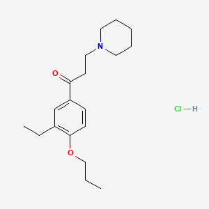 molecular formula C19H30ClNO2 B15479418 Propiophenone, 3'-ethyl-3-piperidino-4'-propoxy-, hydrochloride CAS No. 26860-27-5