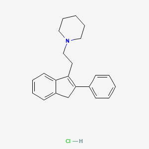 molecular formula C22H26ClN B15479430 Piperidine, 1-(2-(2-phenylinden-3-yl)ethyl)-, hydrochloride CAS No. 23922-94-3