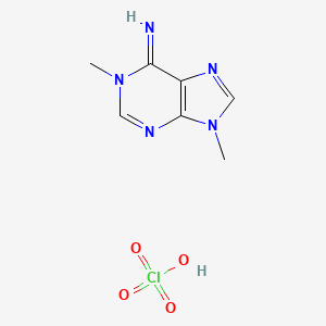 molecular formula C7H10ClN5O4 B15479435 1,9-Dimethylpurin-6-imine;perchloric acid CAS No. 35234-57-2