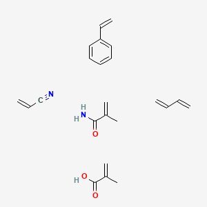 molecular formula C23H30N2O3 B15479458 Buta-1,3-diene;2-methylprop-2-enamide;2-methylprop-2-enoic acid;prop-2-enenitrile;styrene CAS No. 32312-87-1