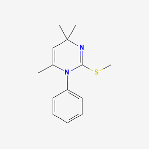 molecular formula C14H18N2S B15479466 2-Methylthio-1-phenyl-4,6,6-trimethyl-1,4-dihydropyrimidine CAS No. 34927-74-7