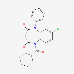 molecular formula C22H21ClN2O3 B15479563 7-Chloro-1-(cyclohexylcarbonyl)-5-phenyl-1H-1,5-benzodiazepine-2,4(3H,5H)-dione CAS No. 24826-55-9