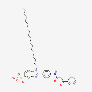 molecular formula C40H52N3NaO5S B15479634 2-(4-((1,3-Dioxo-3-phenylpropyl)amino)phenyl)-1-octadecyl-1H-benzimidazole-5-sulphonate CAS No. 24939-64-8