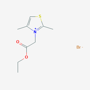 molecular formula C9H14BrNO2S B15479686 3-(2-Ethoxy-2-oxoethyl)-2,4-dimethyl-1,3-thiazol-3-ium bromide CAS No. 33446-11-6