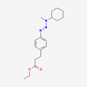 molecular formula C18H27N3O2 B15479688 Ethyl 3-[4-[[cyclohexyl(methyl)amino]diazenyl]phenyl]propanoate CAS No. 34153-41-8