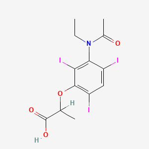 molecular formula C13H14I3NO4 B15479726 2-(3-(N-Ethylacetamido)-2,4,6-triiodophenoxy)propionic acid CAS No. 24340-14-5